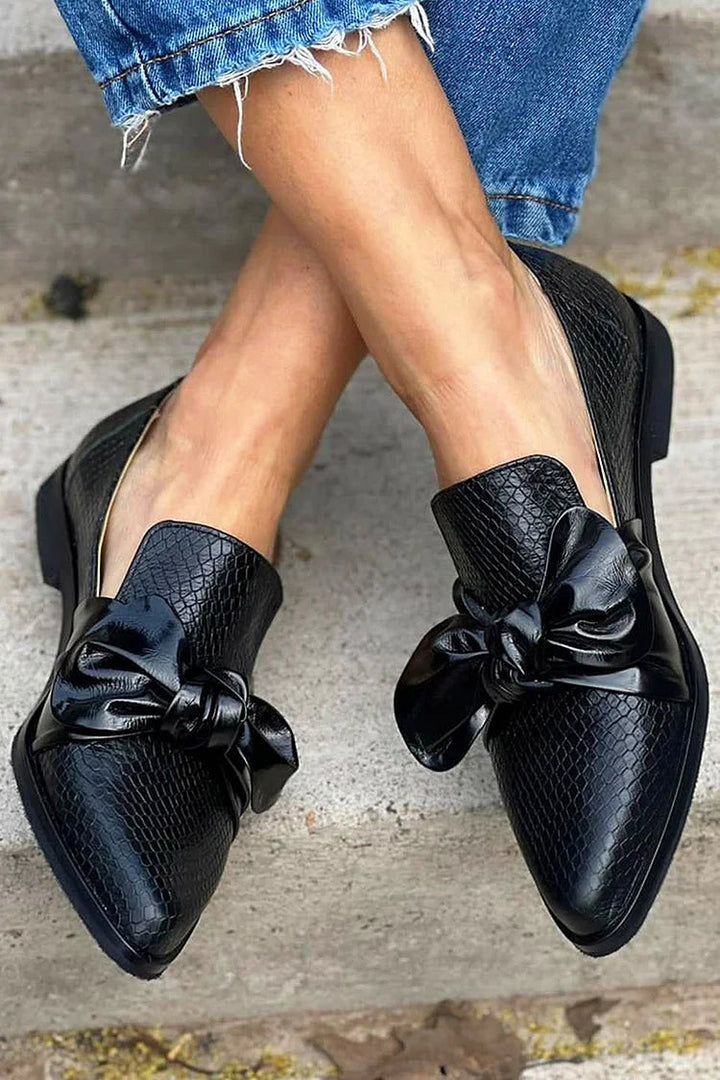 Carine | Snake Print Loafers