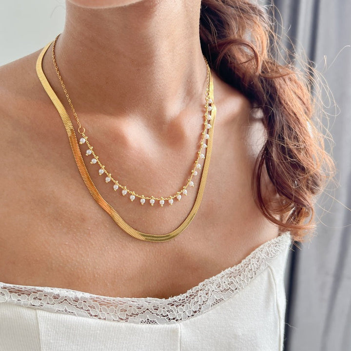 Marizanne | Luxe Snake Choker & Pearl Jewelry Set 18K Gold