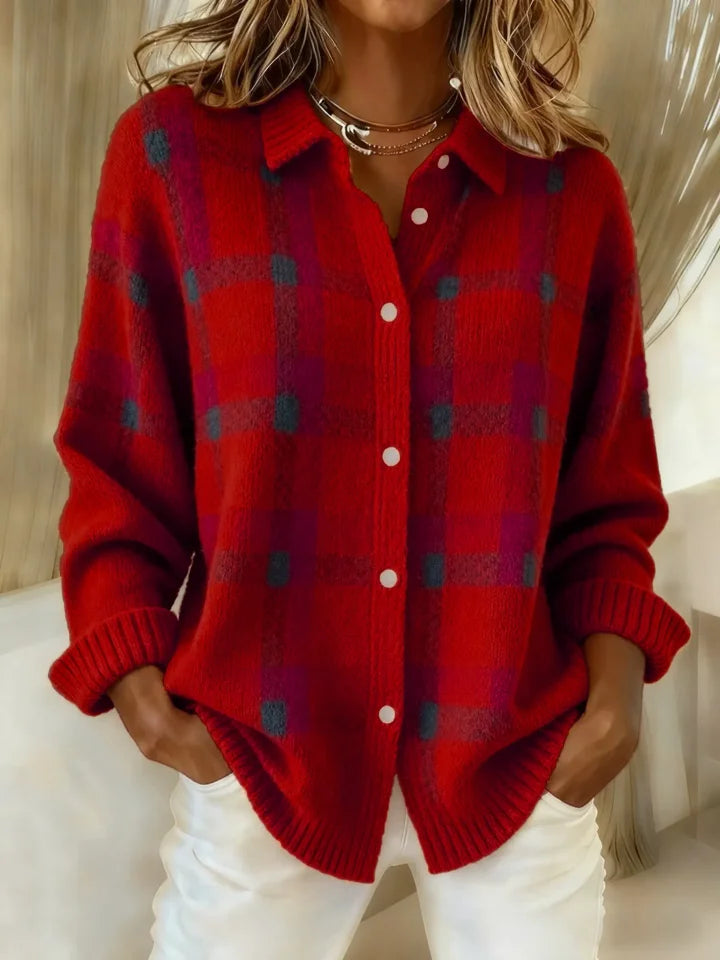 Cait™ | Colourful Soft Button-Up Shirt Style Sweater